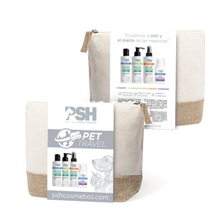 PSH Pet Travel Pack - travel grooming kit for dogs and cats, in a cosmetic bag