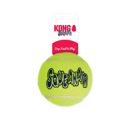 KONG SqueakAir Tennis Ball L (8cm) - squeaky tennis ball, fetch toy for large dogs