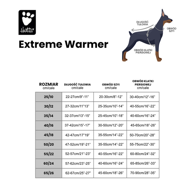 Hurtta Extreme Warmer Eco Hedge - waterproof winter jacket for dogs, with a heat-retaining lining