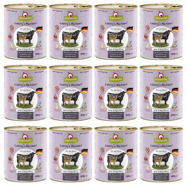 GranataPet Venison & Angus Beef - grain-free wet dog food, venison and beef