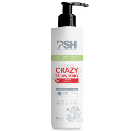 PSH Daily Beauty Crazy Strawberry Conditioner - vegan conditioner for short-haired dogs and cats, with biotin