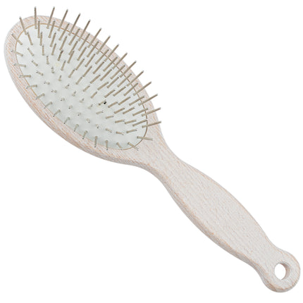 1 All Systems Oval Pin Brush - professional wooden brush with metal pins for dogs and cats