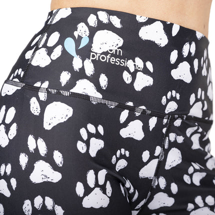 Groom Professional Paw Print Leggings - short grooming leggings with paw prints, capri style