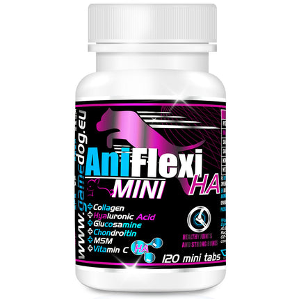 Game Dog AniFlexi HA 120tbl. - joint support supplement for small dogs, with hyaluronic acid