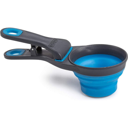 Dexas Collapsible KlipScoop 3-in-1 Small - collapsible food scoop with a bag-closing clip, small