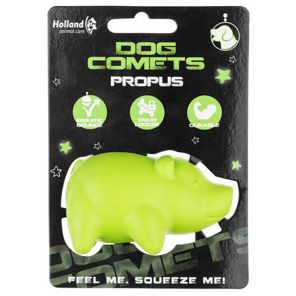 Dog Comets Propus - rubber mini fetch toy for dogs, pig with a treat opening