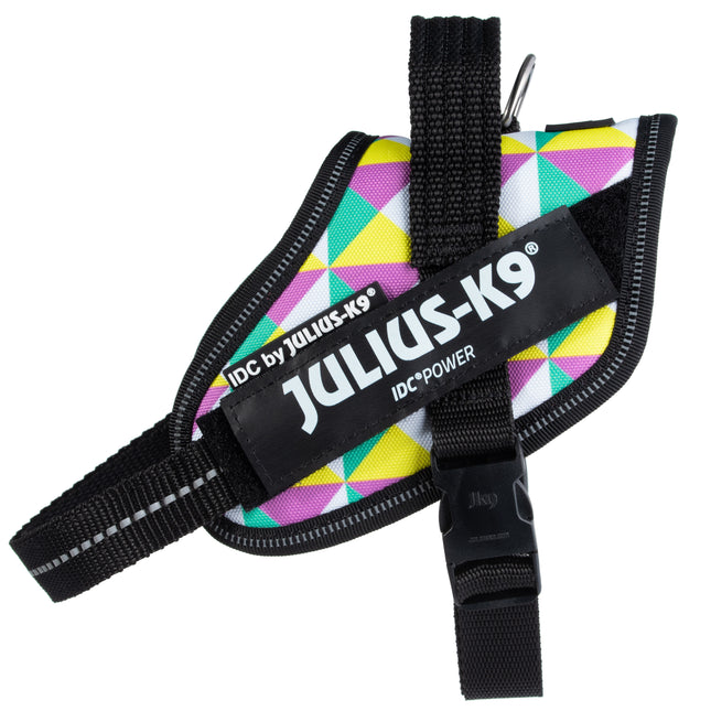 Julius - K9 IDC Powerharness Retro - dog harness with reflectors, in colorful triangles - Mini - Mini