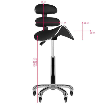 Activ AM - 880 Speed - elegant, contoured grooming chair with height adjustment and rubber wheels