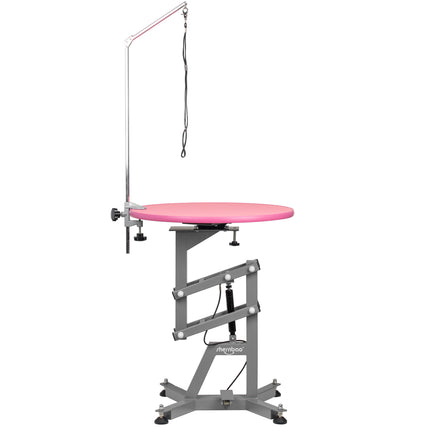 Shernbao Air Lift Grooming Table - grooming table with a rotating top and pneumatic lift, pink