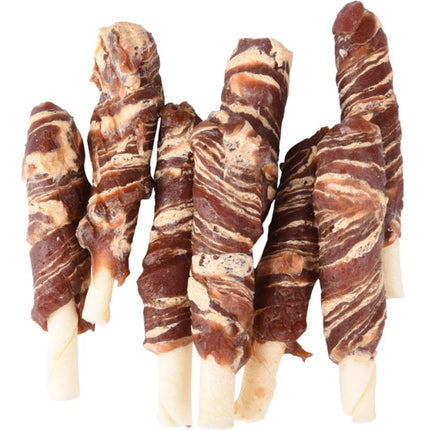 Flamingo R'hide Wrapped Sticks - aromatic treats for dogs with duck and cod