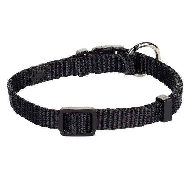 Flamingo Small Collar Ziggi - nylon collar for cats and small dogs - Black