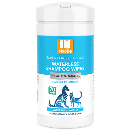 Nootie Sweet Pea & Vanilla Wipes 70 pcs - cleaning and refreshing wipes for pet fur, with the scent of sweet pea and vanilla.