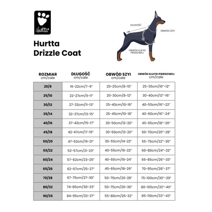 Hurtta Drizzle Coat Currant - raincoat for dogs with a warm lining