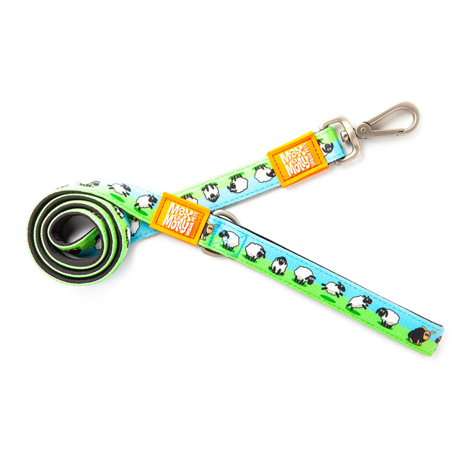 Max&Molly Short Leash Sheep - colorful urban leash for dogs, sheep pattern, 120cm