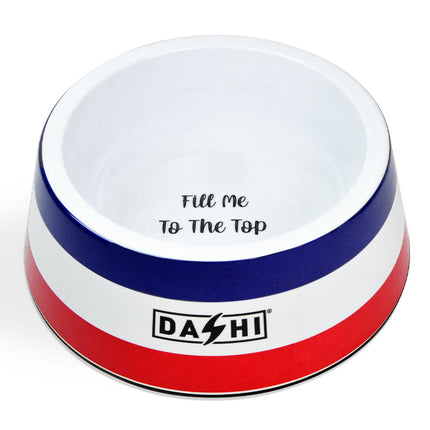 Dashi Stripes Red & Blue Bowl - melamine bowl for dogs and cats