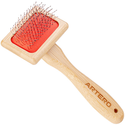 Artero Large Slicker Brush Protected Pin Nature Collection - poodle brush with safe, long pins for sensitive skin