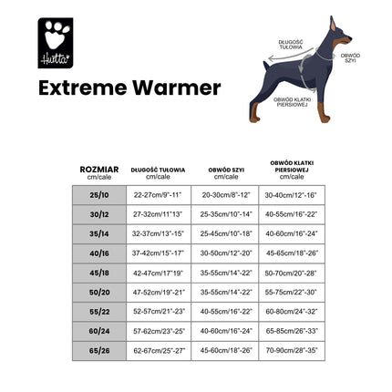 Hurtta Extreme Warmer Lingon - waterproof winter jacket for dogs, with a warm lining