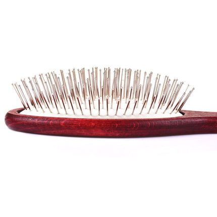 Blovi Wood Pin Brush - large, soft, wooden brush with a metal pin tipped with a ball