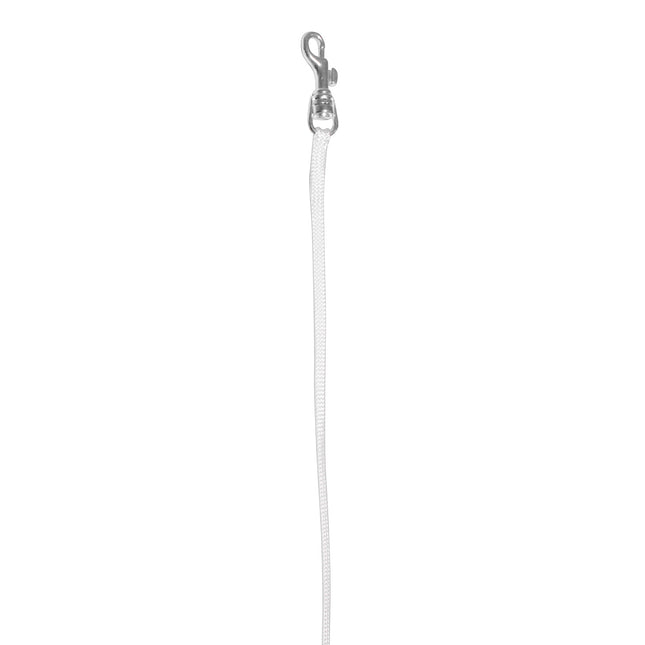 Show Tech Nylon Lead With Silver Hook 0.5x84cm - professional dog lead, white with silver snap hook