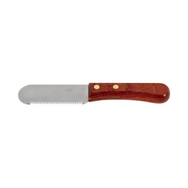 Chadog Medium Stripping Knife - professional, wide trimmer with a wooden handle, spacing