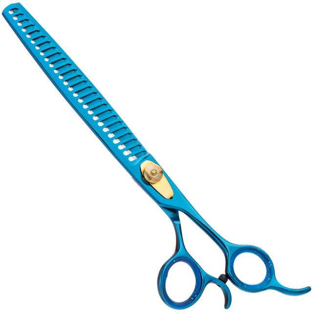 Geib Kiss Gold Blue Chunker 8.5 - single-sided grooming chunkers with a blue finish, 26 teeth