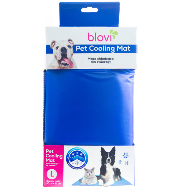 Blovi Pet Cooling Mat Size L - cooling mat for small and medium pets, navy blue