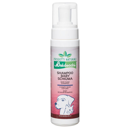 Baldecchi Baby Shampoo - dry shampoo for puppies, adult dogs, and cats, with fruit acids and soybean extract