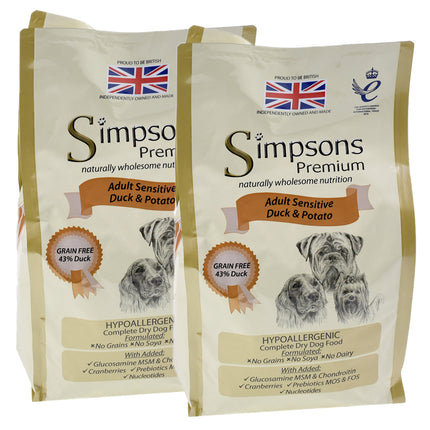 Simpsons Premium Adult Sensitive Duck & Potato - food for sensitive dogs, duck and potatoes