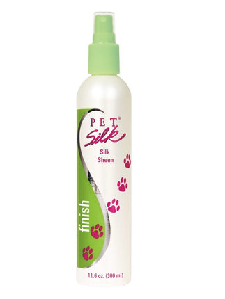 Pet Silk Silk Sheen - spray conditioner that adds shine, makes brushing easier, and softens the coat.