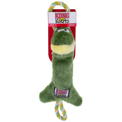 KONG Tugger Knots Frog S/M - dog tug toy, frog with a double rope skeleton