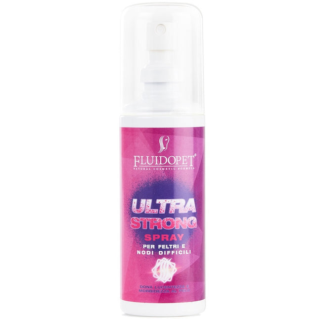 FluidoPet Ultra Strong Spray - professional detangling formula for fur, with keratin, coconut wax, and jojoba.