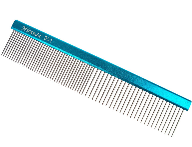 Miranda 351 Comb - sturdy, metal comb with a mixed tooth spacing of 50/50