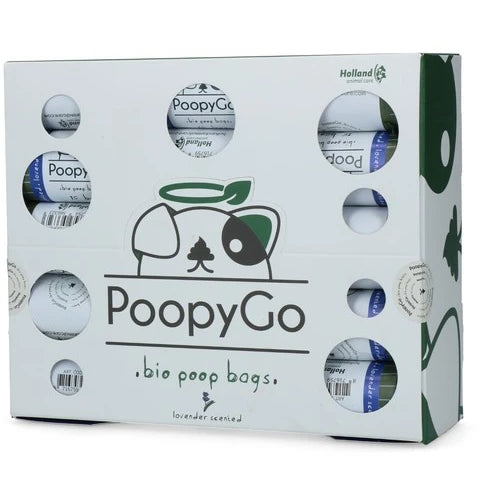 Holland PoopyGo Bio Poop Bags Box Roll - Biodegradable Lavender Dog Waste Bags