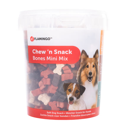 Flamingo Chew'n Snacks Mini Bones Mix - training treats for dogs, in various flavors