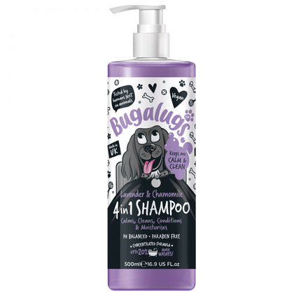 Bugalugs 4in1 Dog Shampoo - calming shampoo for dogs, with lavender and chamomile, concentrate 1:10