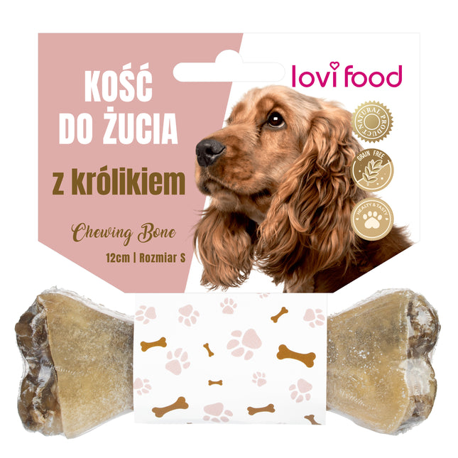 Lovi Food Chewing with Rabbit - Chew Bone for Dogs, with Rabbit, Plum, and Rosemary