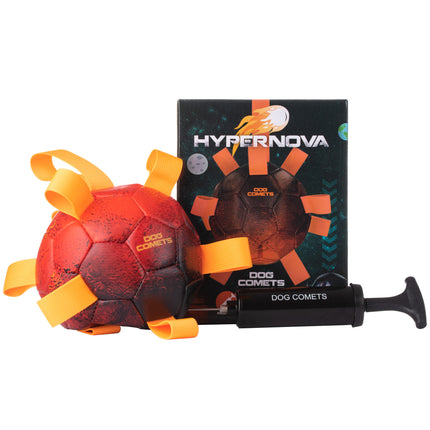 Dog Comets Hypernova - soccer ball for dogs, with handles and pump