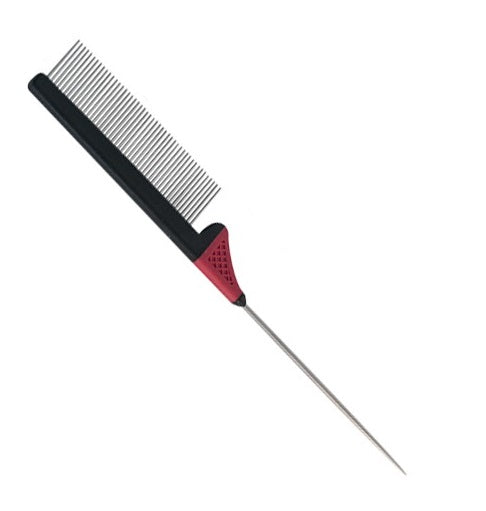 Ideal Dog comb for dogs, with a metal spike for parting, long needles