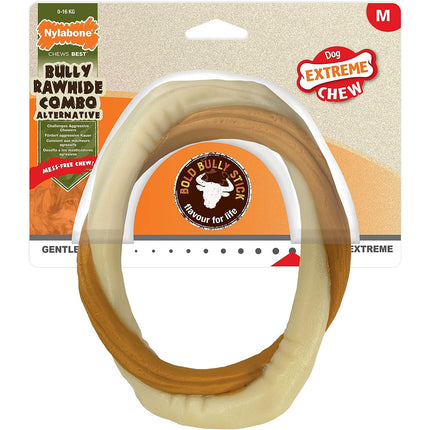 Nylabone Extreme Bully Stick Ring - durable dog chew toy, flavored like beef penis