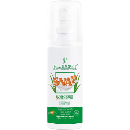 FluidoPet Snap SunScreen Spray - moisturizing fur treatment with UV filter and extracts of aloe and argan oil