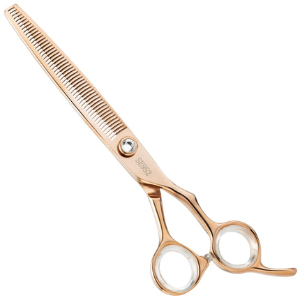 Chris Christensen Adalynn Rose Convex Thinning - professional single-sided thinning shears made of Japanese steel coated with titanium, 49 teeth