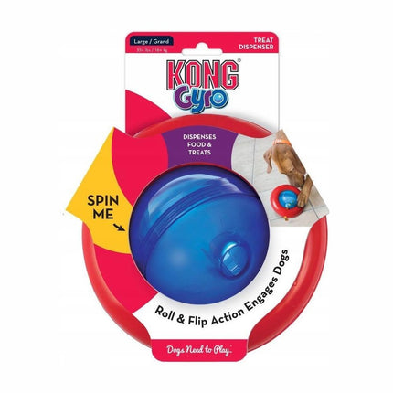 KONG Gyro - interactive treat ball for dogs, with a rolling and pushing ring