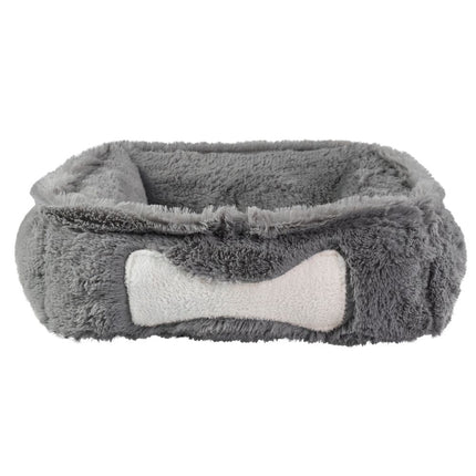 Biglo Fluffy Bone Gray - soft, fluffy, and relaxing dog bed, gray