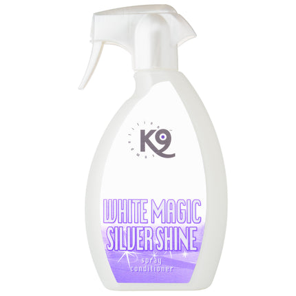 K9 White Magic Silver Shine Spray - multi-purpose conditioner for horses, for white and silver coats