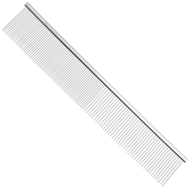 Chris Christensen Buttercomb #504 Fine/Coarse 8.5 - sturdy, metal comb with a mixed tooth spacing