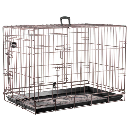 Flamingo Ebo Taupe - metal dog crate, M: