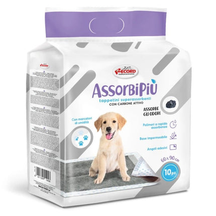 Record AssorbiPiu Charcoal Puppy Pads - absorbent pads with activated charcoal - 10 pieces