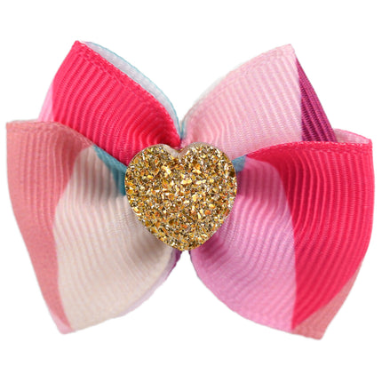 Blovi Bow Glamour Colorful Bow with Golden Heart