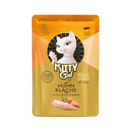 Kitty Cat Filet in Pâté Chicken & - pouch for cats, with chicken and salmon, filet in pâté