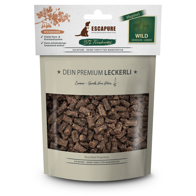 Escapure Premium Hupferl Wild with Hawthorn - natural treats for dogs, game meat with hawthorn